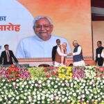 बिहार की नवनिर्वाचित सरकार के शपथ ग्रहण समारोह में नीतीश कुमार ने मुख्यमंत्री पद की शपथ ली