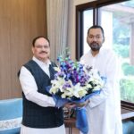 स्वास्थ्य मंत्री निशांत कुमार ने मा0 केन्द्रीय मंत्री जे0 पी0 नड्डा से की शिष्टाचार भेंट,